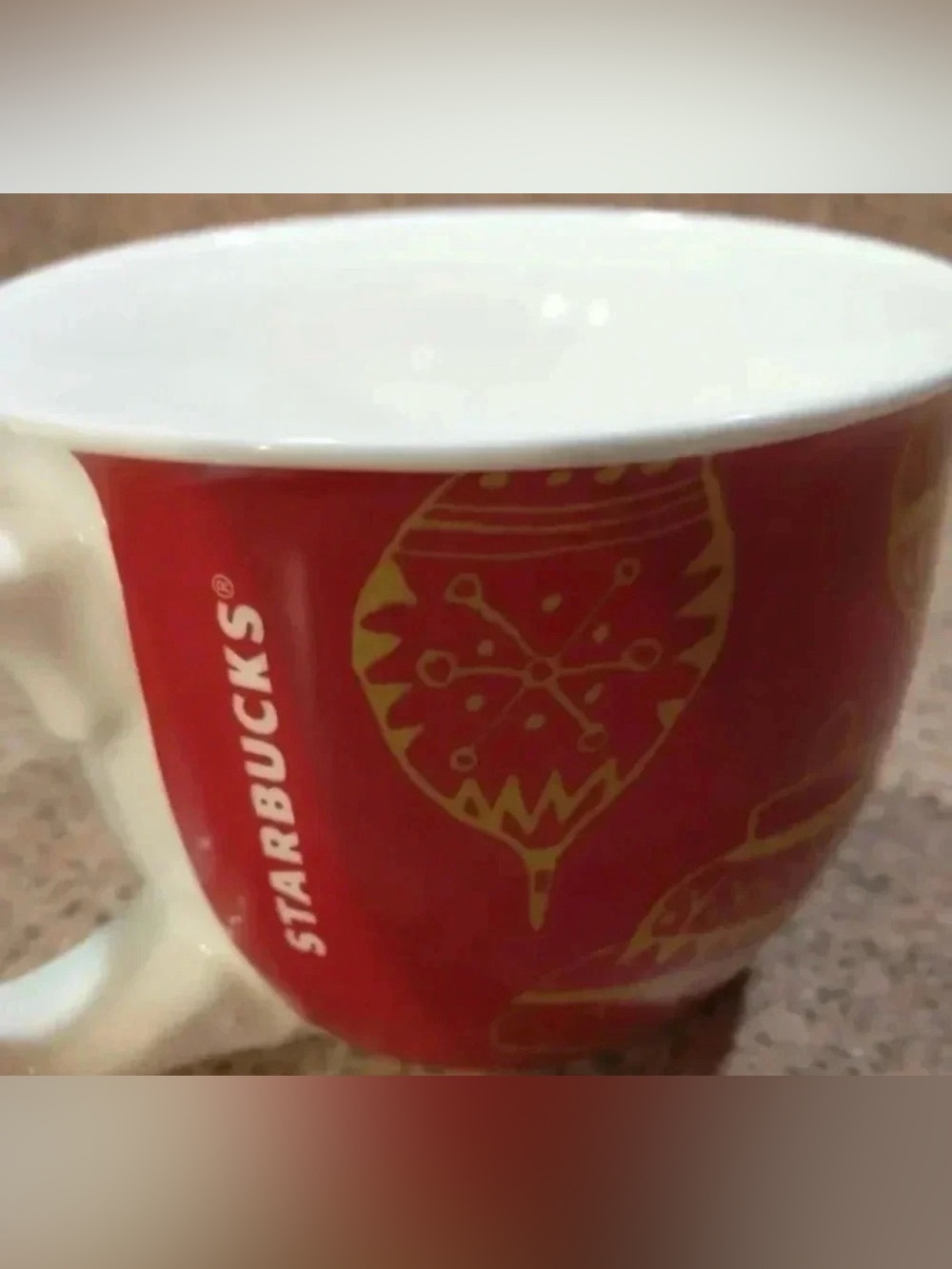 Starbucks 2015 Holiday Mug Coffee Tea Hot Chocolate Red Gold Ornaments - Picture 11 of 12